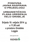 POZIV NA JAVNU RASPRAVU O PRIJEDLOGU URBANISTIČKOG PLANA